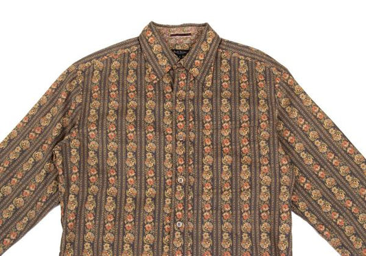 Paul Smith COLLECTION Floral Stripe Print Shirt Brown Size L