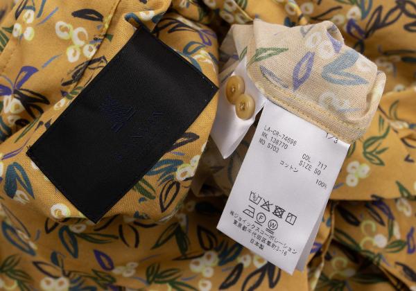 LANVIN collection Cotton Neck Ribbon Mustard Purple Shirt Size 50