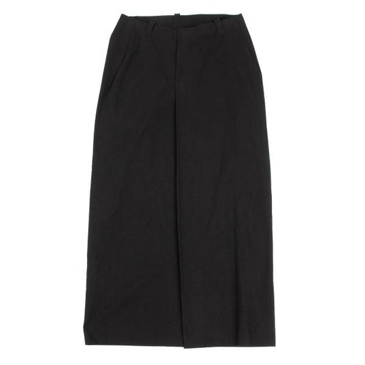 Y's Wrinkled Cotton Slit Maxi Skirt Black Size 3
