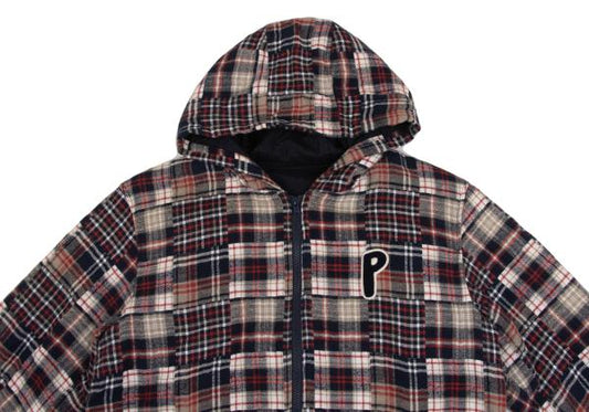 Papas Crazy Check Flannel Padded Jacket Navy Multi Size L