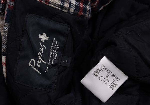 Papas Crazy Check Flannel Padded Jacket Navy Multi Size L