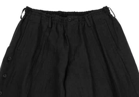 Yohji Yamamoto PH 24SS Linen Side Button Pants Black Size 2