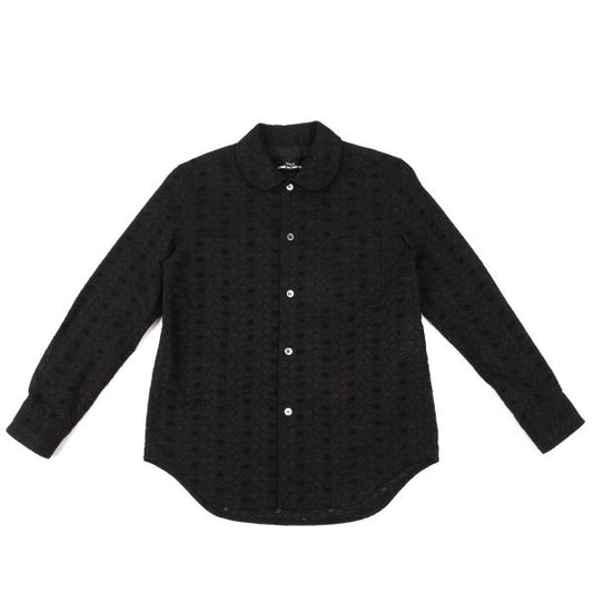 COMME des GARCONS Cotton Floral Lace Blouse Black Shirt Size S