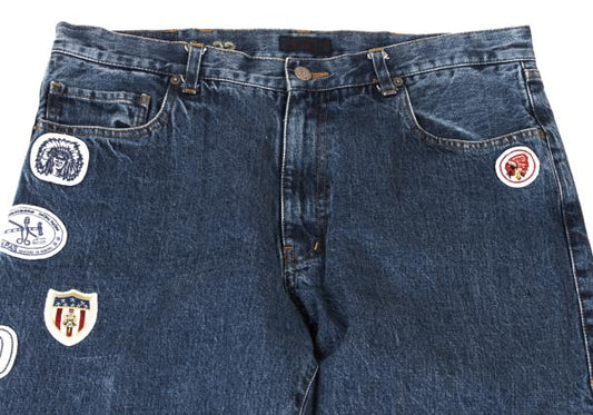 Papas Patch Washed Denim Jeans Indigo Size 36