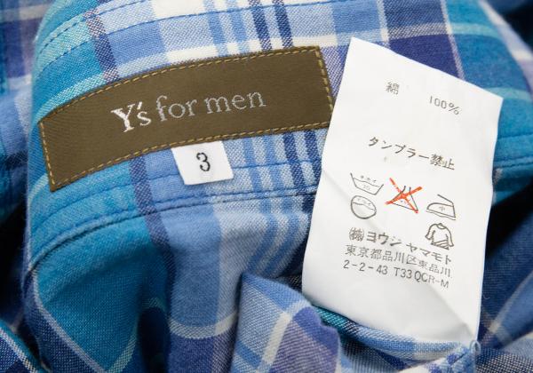 Yohji Yamamoto Y’s for men Madras Check S/S Shirt Size 3