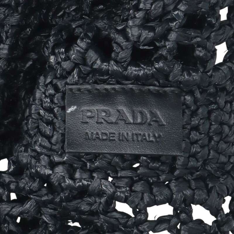 PRADA Raffia Triangle Logo Mesh Tote Size ONE SIZE