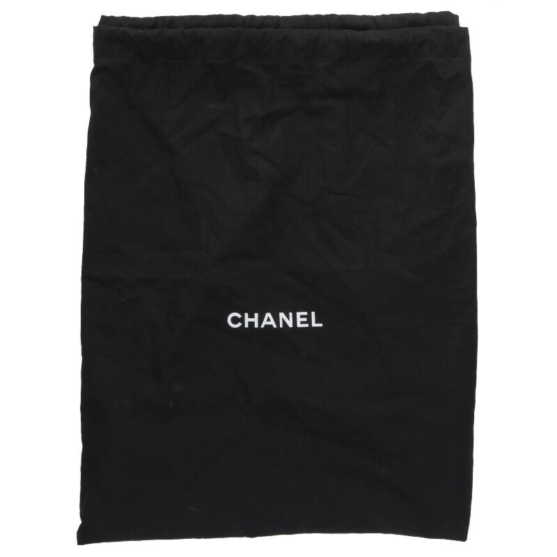 CHANEL Lambskin Chain Tote Bag Black/Silver Size ONE SIZE
