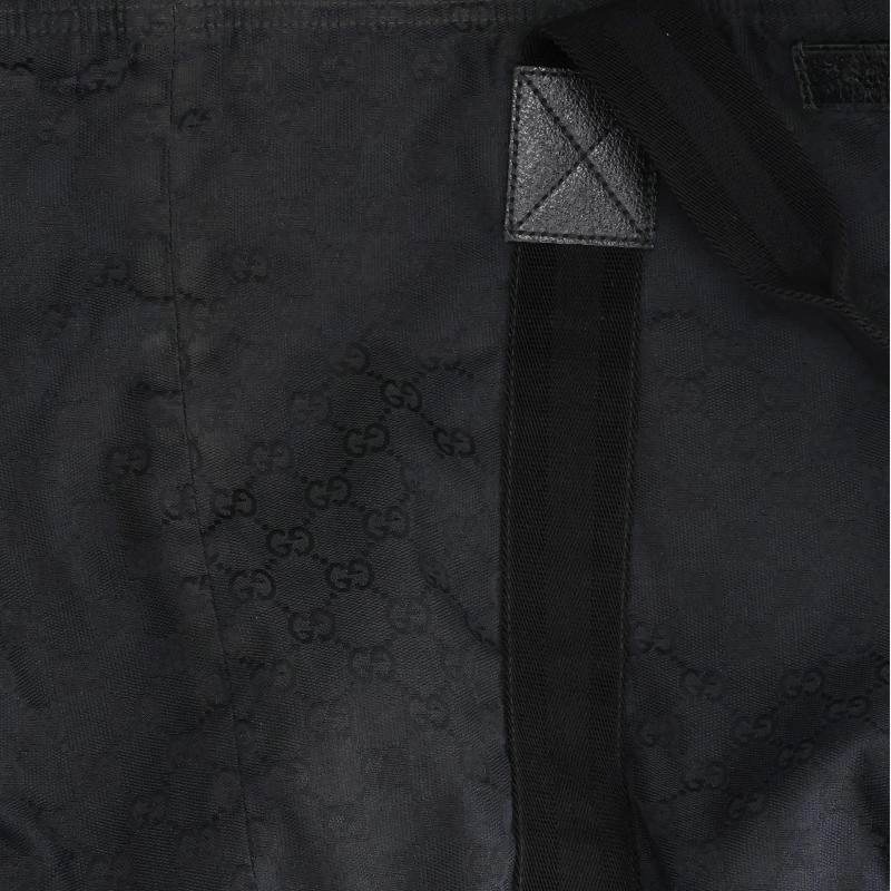 GUCCI GG Pattern Canvas Tote Bag Black Size ONE SIZE