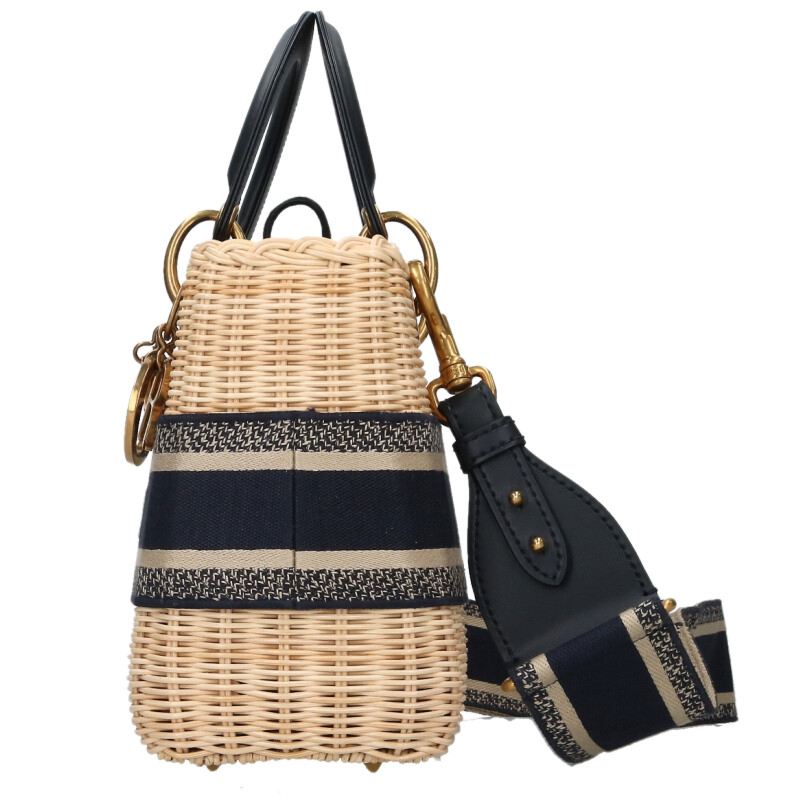 DIOR Lady Dior Wicker Medium 2-Way Handbag Size ONE SIZE