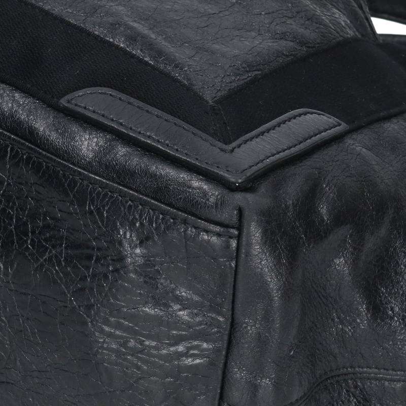 BALENCIAGA Black Cabas Leather Tote Bag Size ONE SIZE