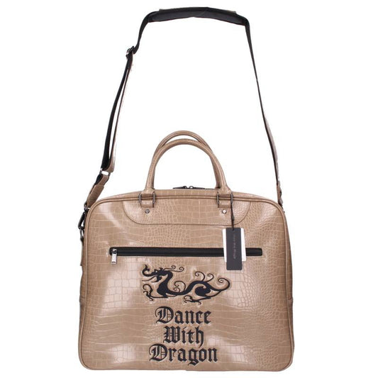 DANCEWITHDRAGON Beige Croc Embossed Handbag Size ONE SIZE