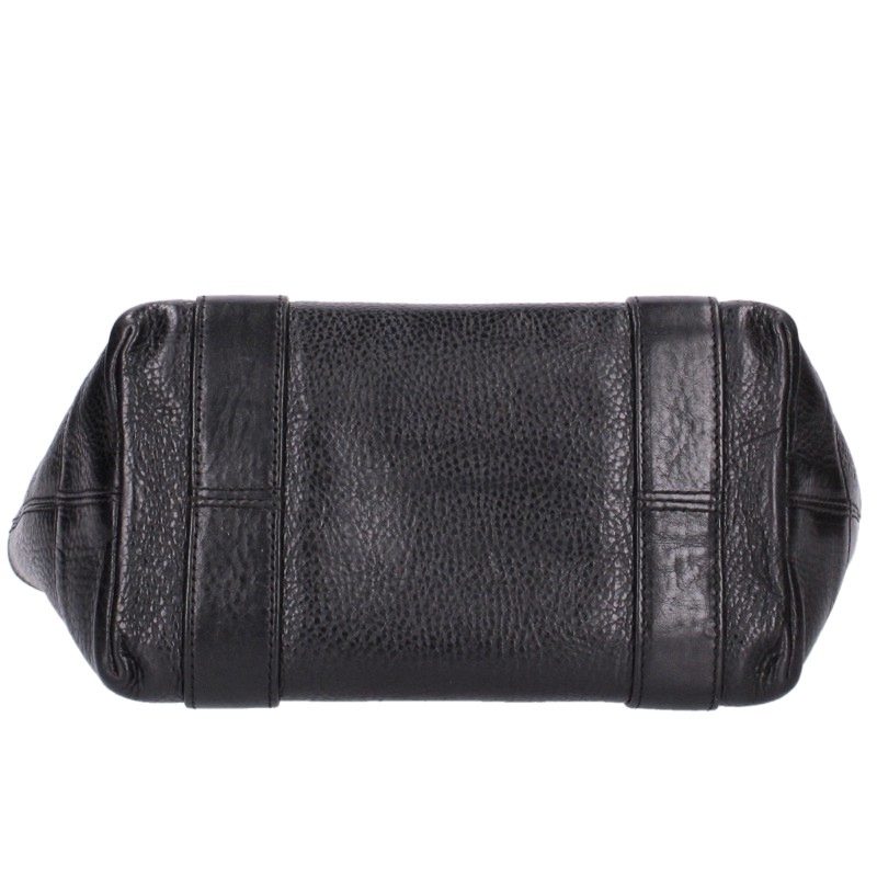 Chrome Hearts TOTE MINI Scroll Label Plate Leather Bag Black
