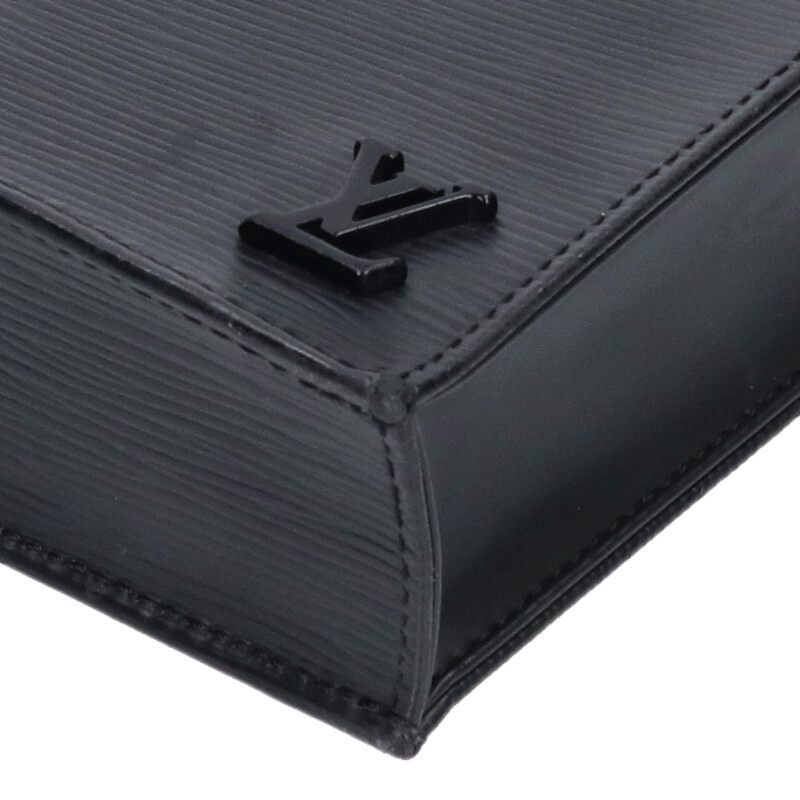 LOUISVUITTON Petite Sac Plat Epi Leather Black Size ONE SIZE