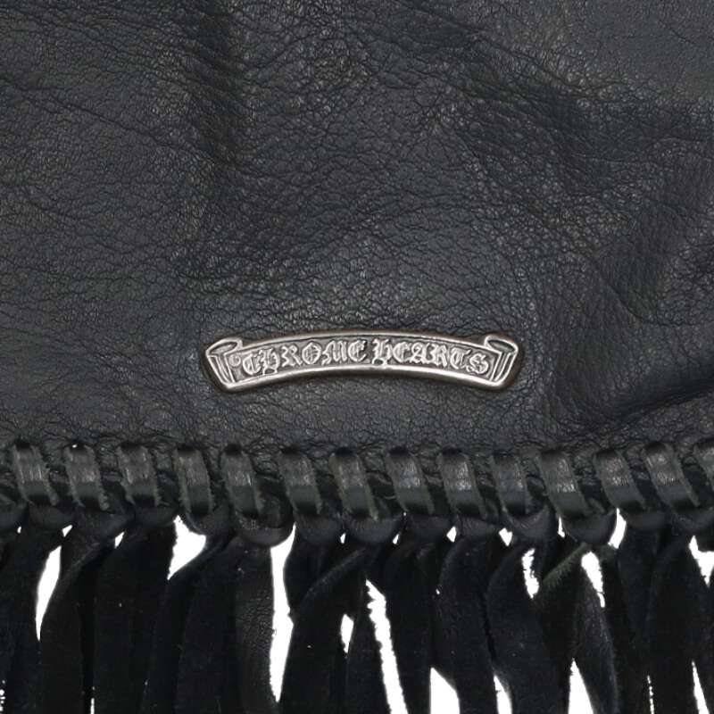 Chrome Hearts Hippie Fringe Leather Bag Black