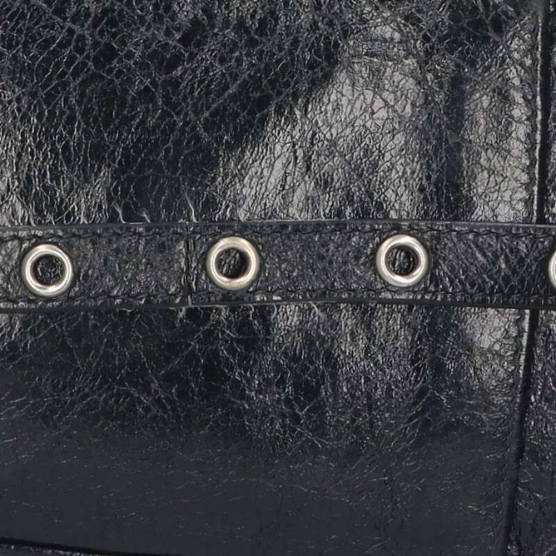 Balenciaga Luca Gaul Studded Leather Shoulder Bag Black x Silver One Size