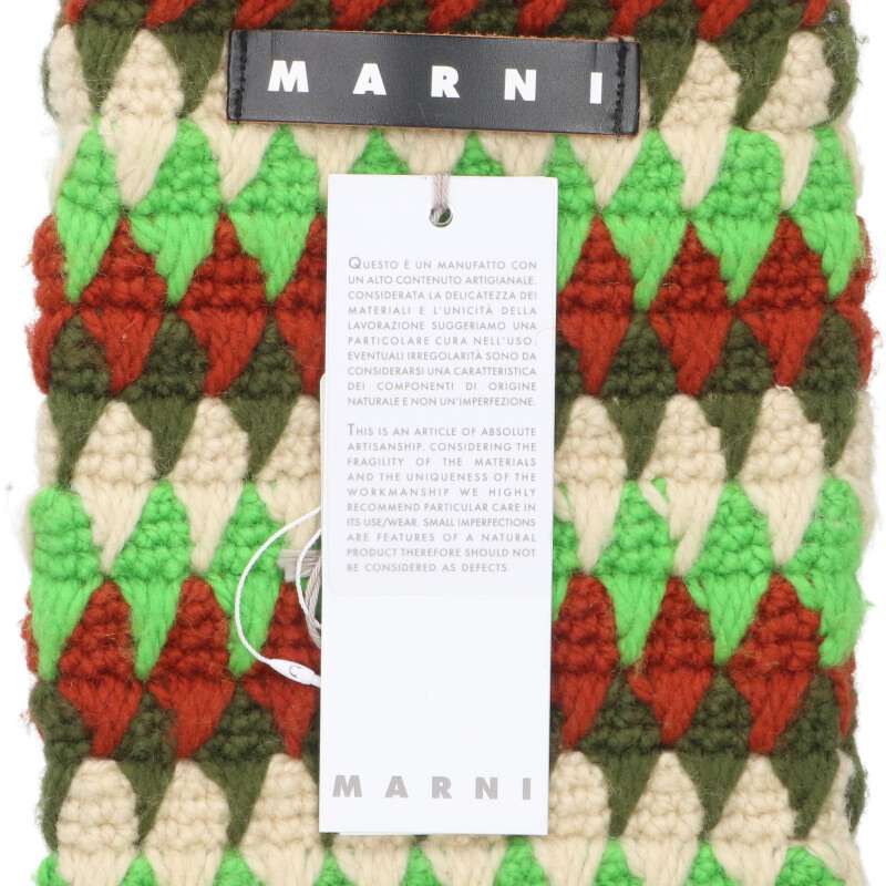 Marni MARNI MARKET Chessboard Knit Multi-Color Shoulder Bag