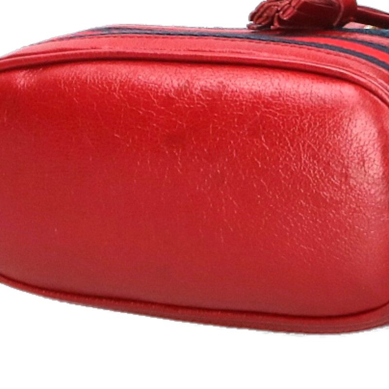 GUCCI Suede Shoulder Bag Navy Red Multi Size ONE SIZE