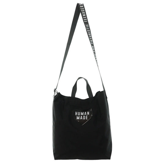 HUMAN MADE Logo Print 2-Way Shoulder Bag Black Size ONE SIZE