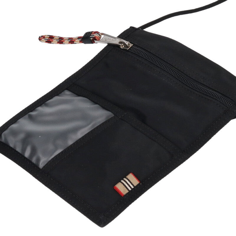 Burberry Logo Print Nylon Shoulder Bag Black Size ONE SIZE