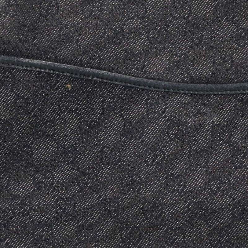 GUCCI 509635 GG Supreme Denim Shoulder Bag Black