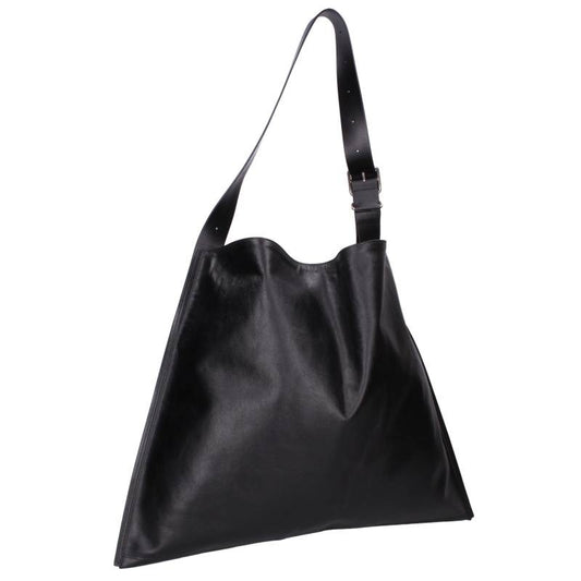 JILSANDER Belt Hobo Leather Shoulder Bag Black Size ONE SIZE