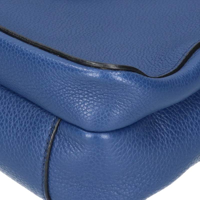 PRADA 2VD005 Leather Shoulder Bag Blue/Silver Size ONE SIZE