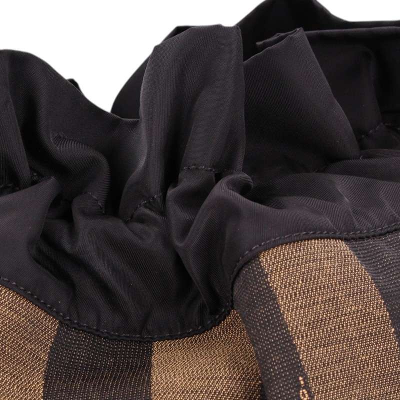 FENDI Black/Beige Pecan Pattern Shoulder Bag