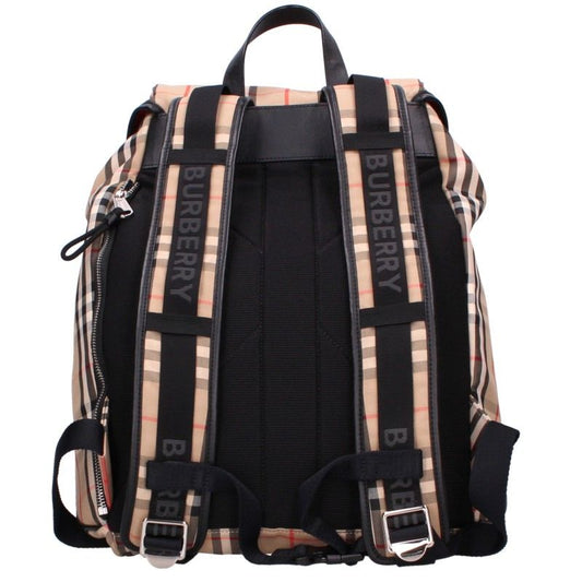 Burberry Rubber Logo Nova Check Backpack Beige Size ONE SIZE