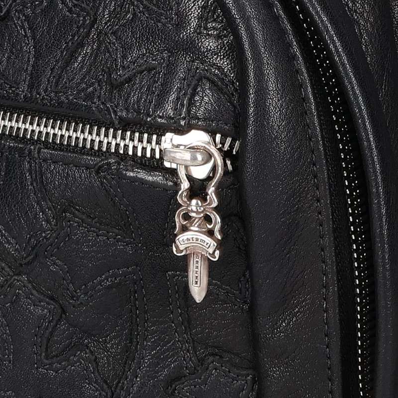 Chrome Hearts Cemetery Cross Patch Leather Backpack