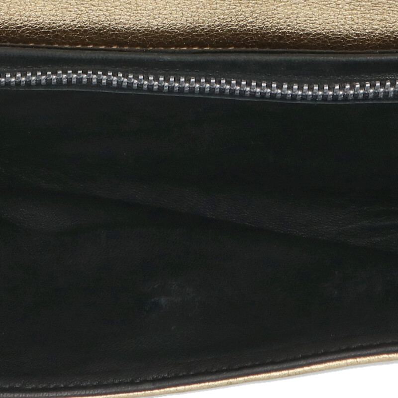 Chrome Hearts #4 Wave Quilted Leather Clutch Gold/Silver