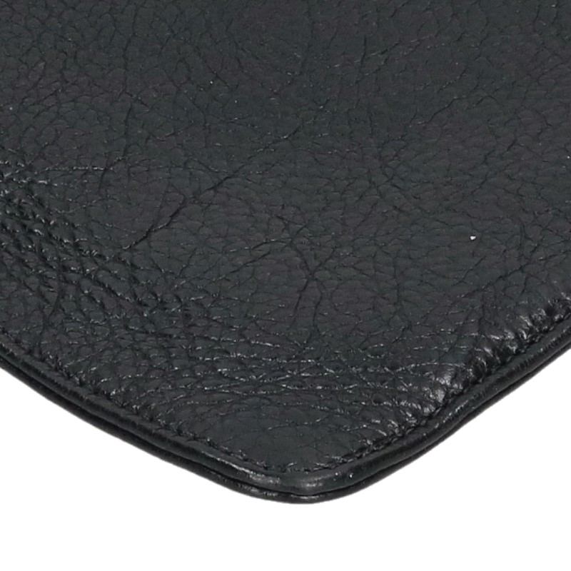 Chrome Hearts Flat Med Plain Leather Clutch Bag