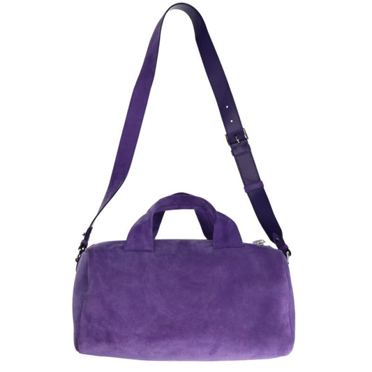 PRADA 2VC046 Suede Duffle Bag Purple Size ONE SIZE