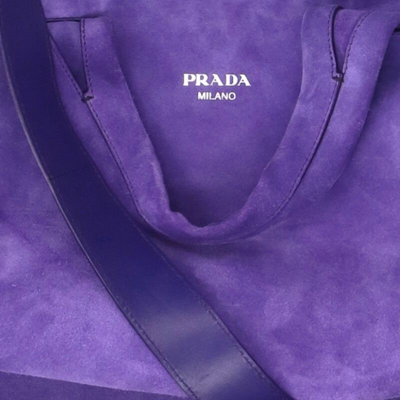 PRADA 2VC046 Suede Duffle Bag Purple Size ONE SIZE