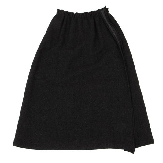Plantation Wool Side Panel Design Skirt Charcoal Size M