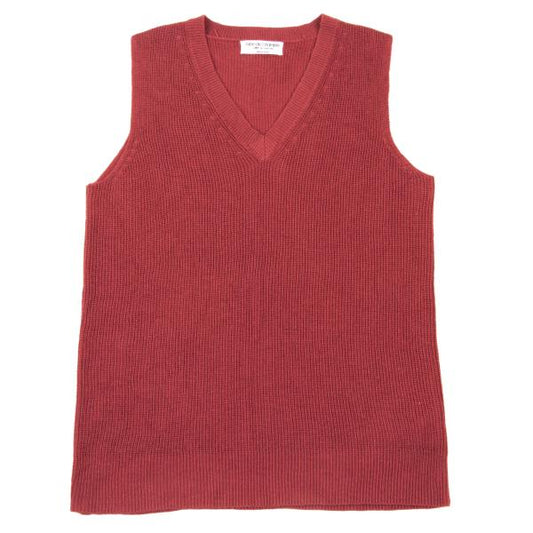 COMME des GARCONS Acrylic Rib Knit V-Neck Vest Red Size M