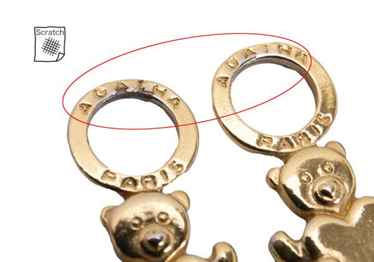 AGATHA Gold Heart Bear Charm