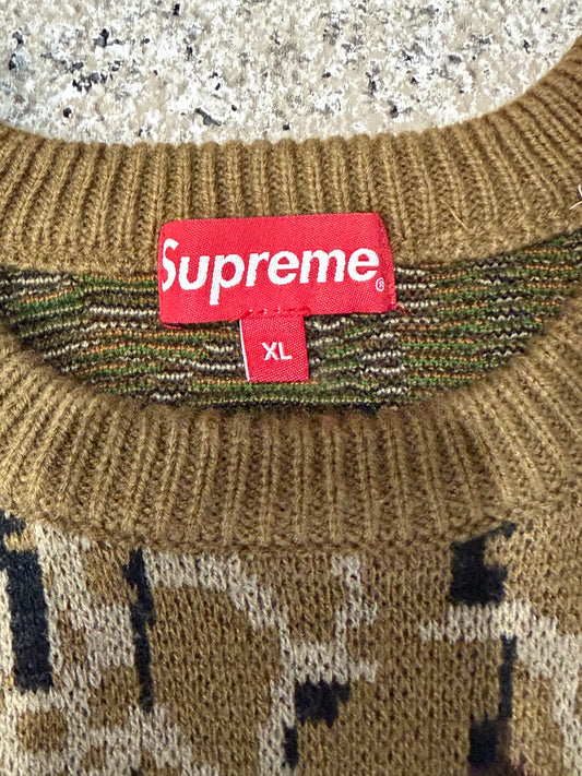 SUPREME Trebark Camo Sweater Brown Size XL