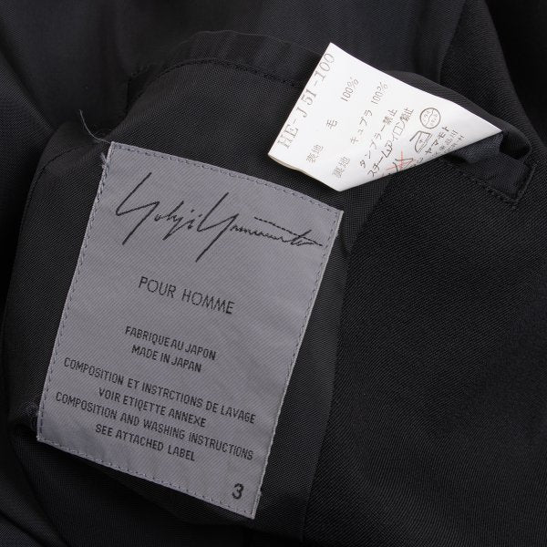 Yohji Yamamoto POUR HOMME 02SS Wool Jacket Black Size 3