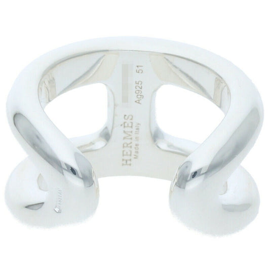 HERMES Osmose PM Sterling Silver Ring Size ONE SIZE