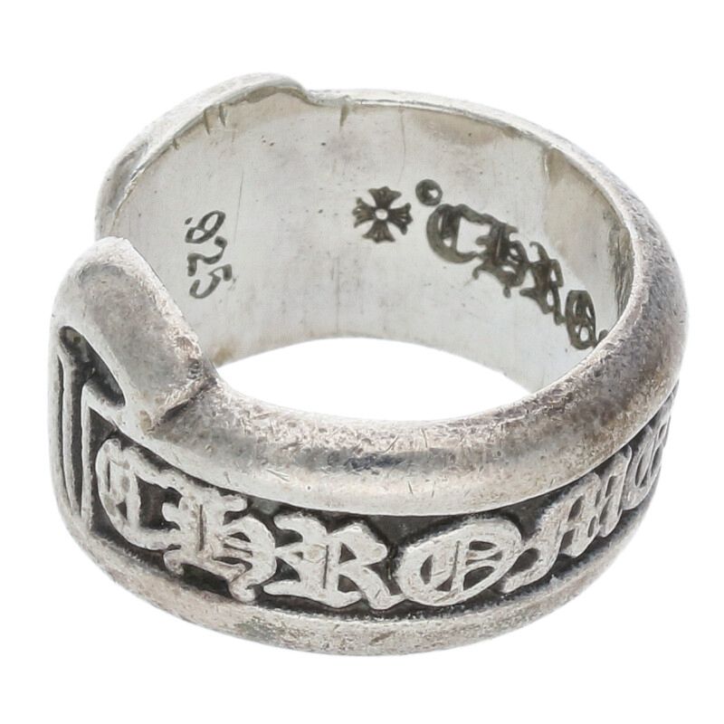 Chrome Hearts SM SCROLL LABEL Ring Silver Size 7.5 (Silver 9.25g)