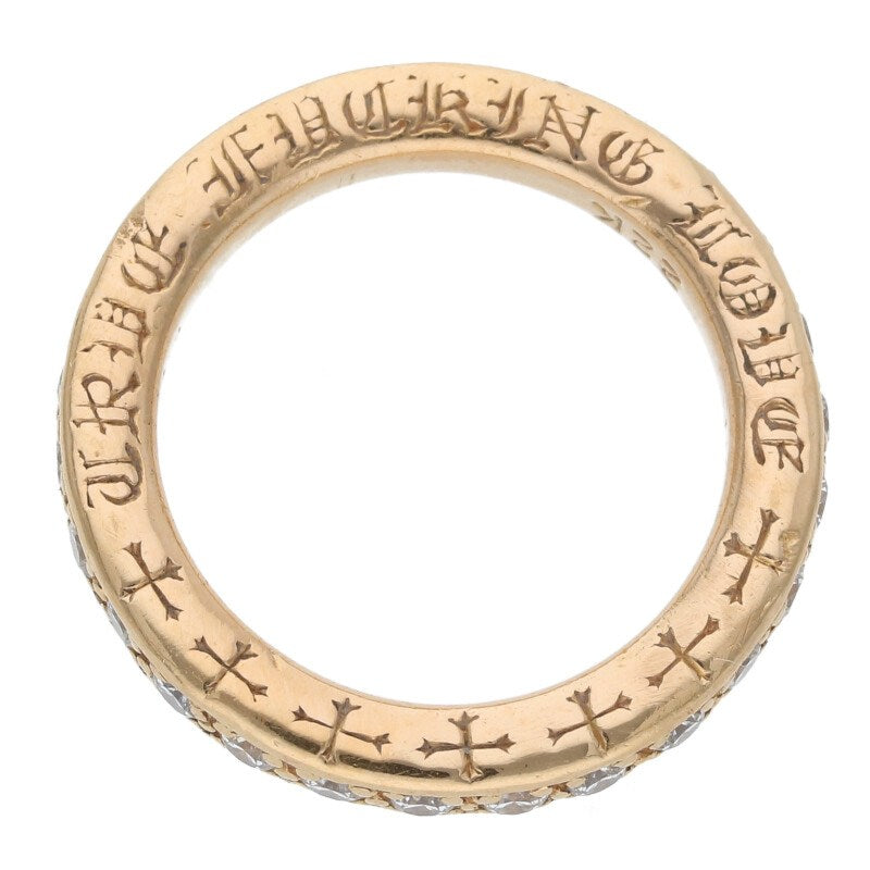 Chrome Hearts 22K PAVE Diamond Gold Ring Size US 4