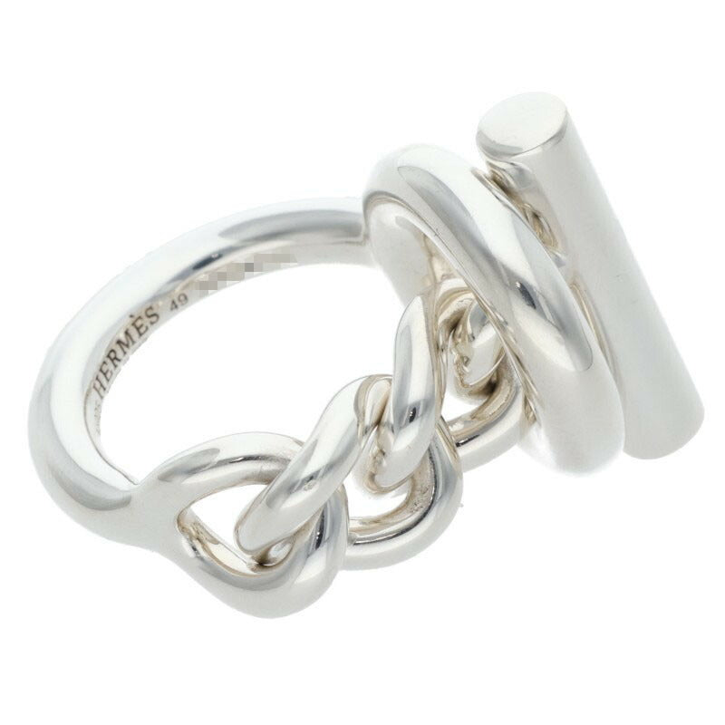 HERMES Croisette Silver Ring Size ONE SIZE