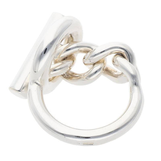 HERMES Croisette 925 Sterling Silver Ring Size ONE SIZE