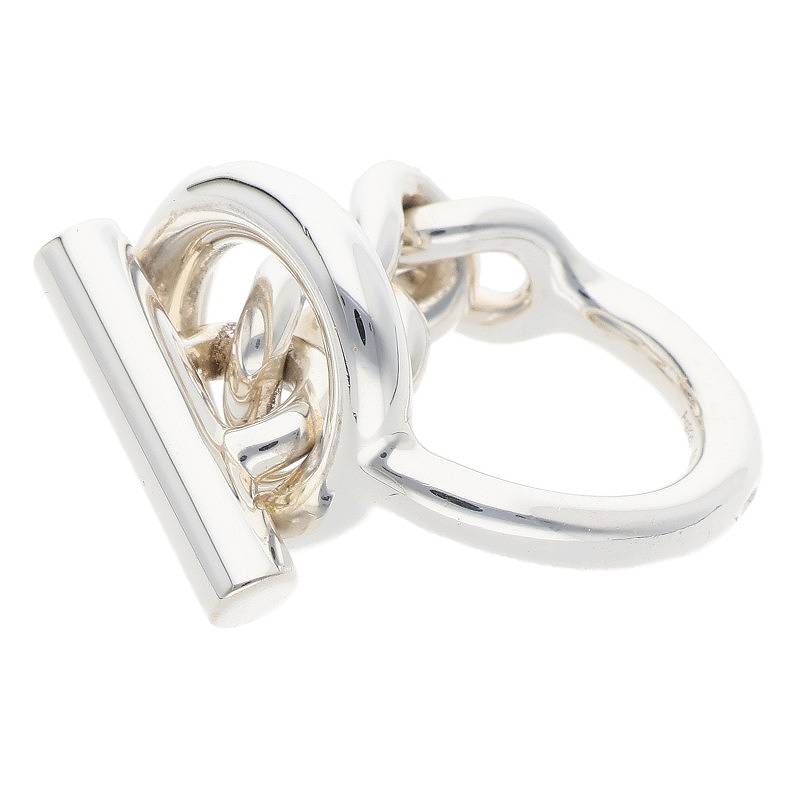 HERMES Croisette 925 Sterling Silver Ring Size ONE SIZE