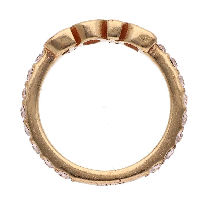 DIOR CD Logo Rhinestone Ring Multi Size ONE SIZE