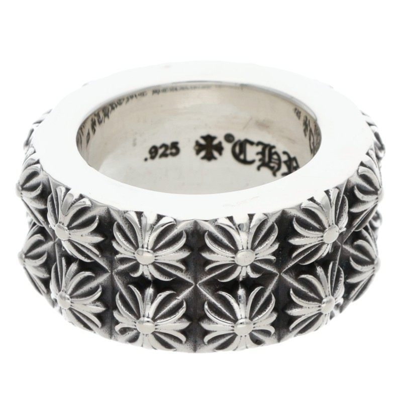 Chrome Hearts PETE PUNK DOUBLE Row Silver Ring Size US 8