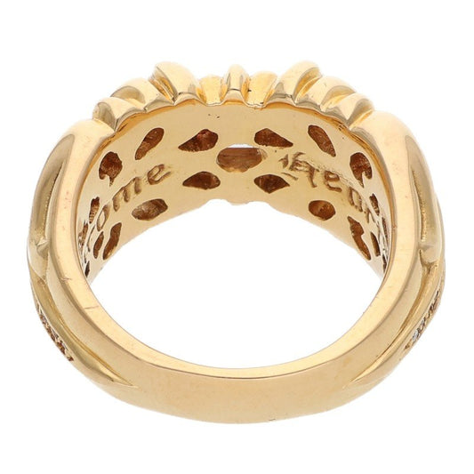 Chrome Hearts 22K Baguette Diamond Gold Ring Size ONE SIZE