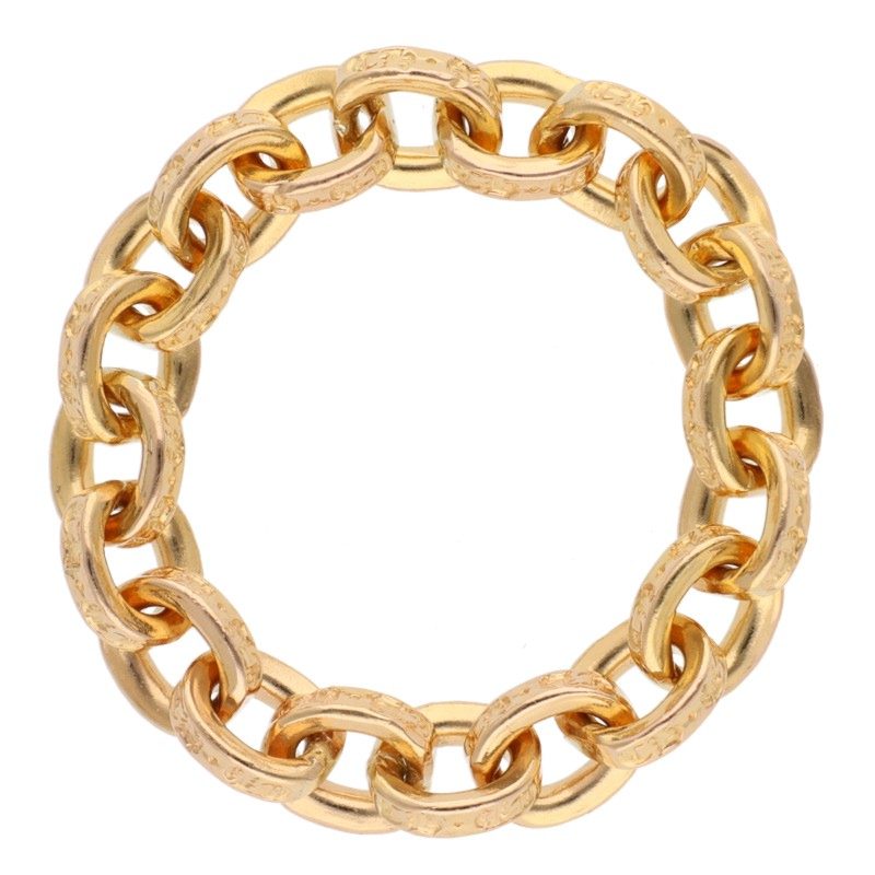 Chrome Hearts 22K PAPER CHAIN Yellow Gold Ring Size US 10
