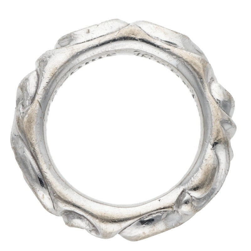 Chrome Hearts SCRL BAND 18K White Gold Ring Size US 7