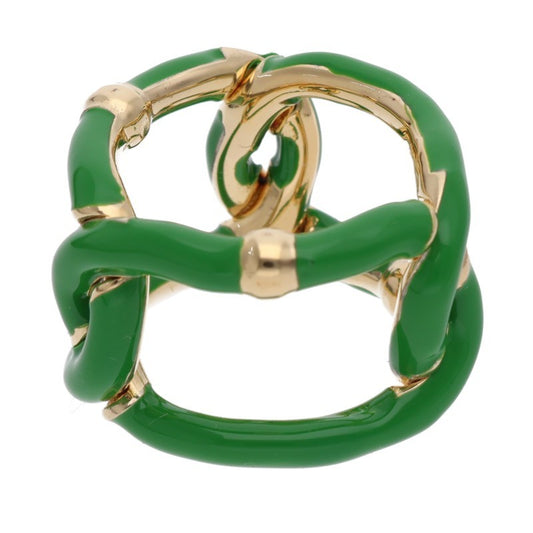Bottega Veneta Green Gold 925 Chain Ring (Silver 17.88g)